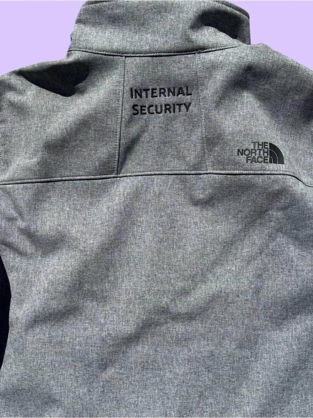 The North Face Kids Gray Softshell Jacket with Uber Logo